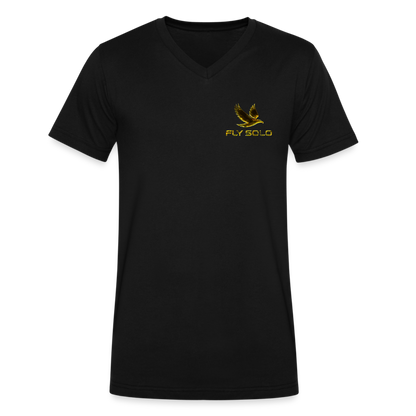 Outspoken Designs 03-01 "Fly Solo" Designer Bella + Canvas Men's V-neck T-shirt - black
