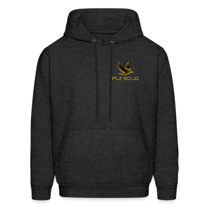Outspoken Designs 03-01 "Fly Solo" Designer Hanes Men's Pullover Hoodie - charcoal grey
