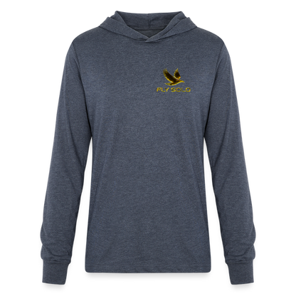 Outspoken Designs 03-01 "Fly Solo" Designer Bella+Canvas Unisex Long Sleeve Hooded T-shirt - heather navy