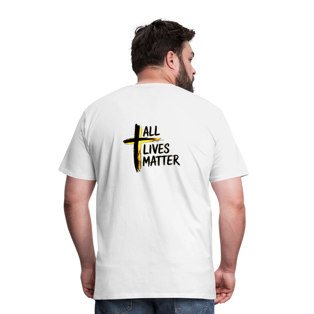 Outspoken Designs 04-01 "All Lives Matter" Men's Designer Premium Cotton T-shirt (10 colors) - white