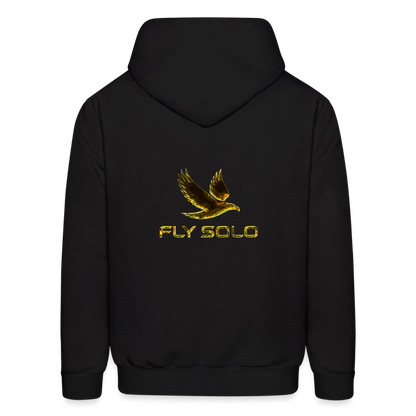Outspoken Designs 03-01 "Fly Solo" Designer Hanes Men's Pullover Hoodie - black