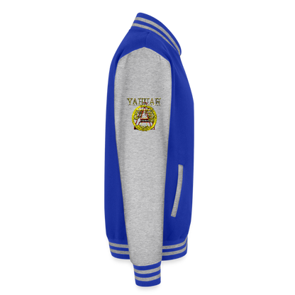 A-Team 01-01 Designer AWDis Just Hoods Heavyweight Letterman Jacket (5 colors) - royal/heather grey