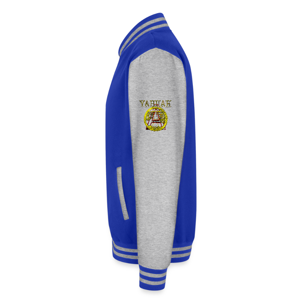 A-Team 01-01 Designer AWDis Just Hoods Heavyweight Letterman Jacket (5 colors) - royal/heather grey