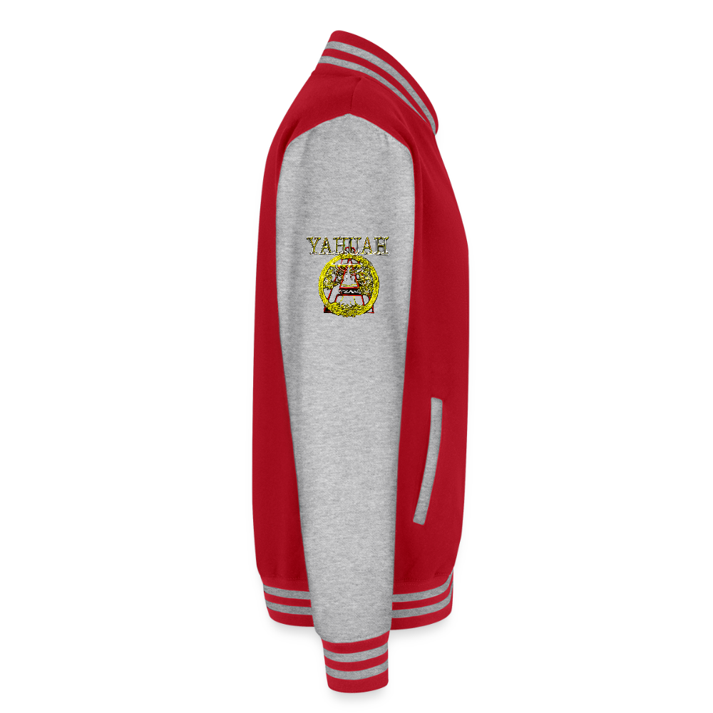 A-Team 01-01 Designer AWDis Just Hoods Heavyweight Letterman Jacket (5 colors) - red/heather grey