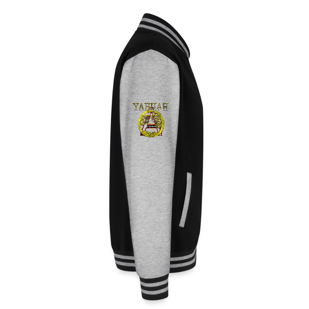 A-Team 01-01 Designer AWDis Just Hoods Heavyweight Letterman Jacket (5 colors) - black/heather grey