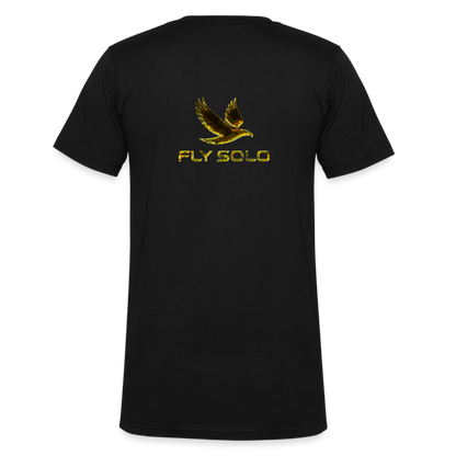 Outspoken Designs 03-01 "Fly Solo" Designer Bella + Canvas Men's V-neck T-shirt - black
