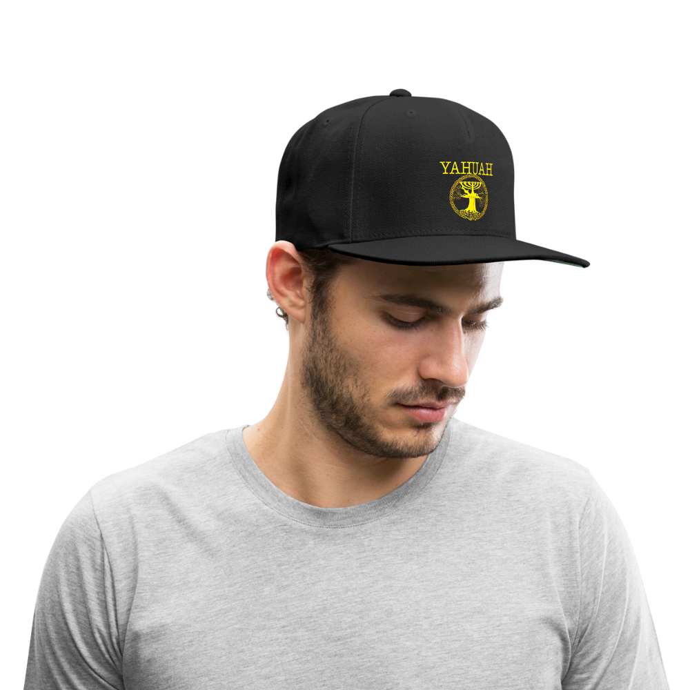 Yahuah-Tree of Life 02-01 Designer Sport-Tek Yupoong Snapback Baseball Cap - black