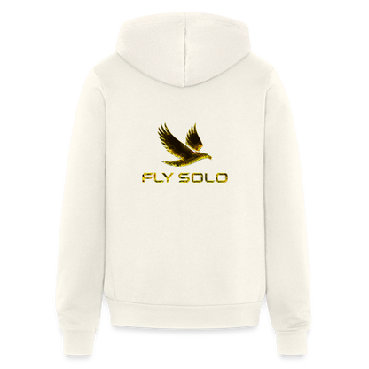 Outspoken Designs 03-01 "Fly Solo" Designer Bella + Canvas Unisex Full Zip Hoodie - vintage white