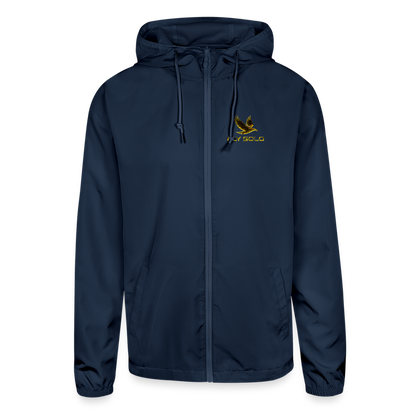 Outspoken Designs 03-01 "Fly Solo" Designer Independent Trading Co. Unisex Lightweight Windbreaker (5 colors) - navy