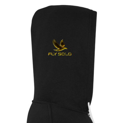 Outspoken Designs 03-01 "Fly Solo" Designer Bella + Canvas Unisex Full Zip Hoodie - black