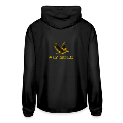 Outspoken Designs 03-01 "Fly Solo" Designer Independent Trading Co. Unisex Lightweight Windbreaker (5 colors) - black
