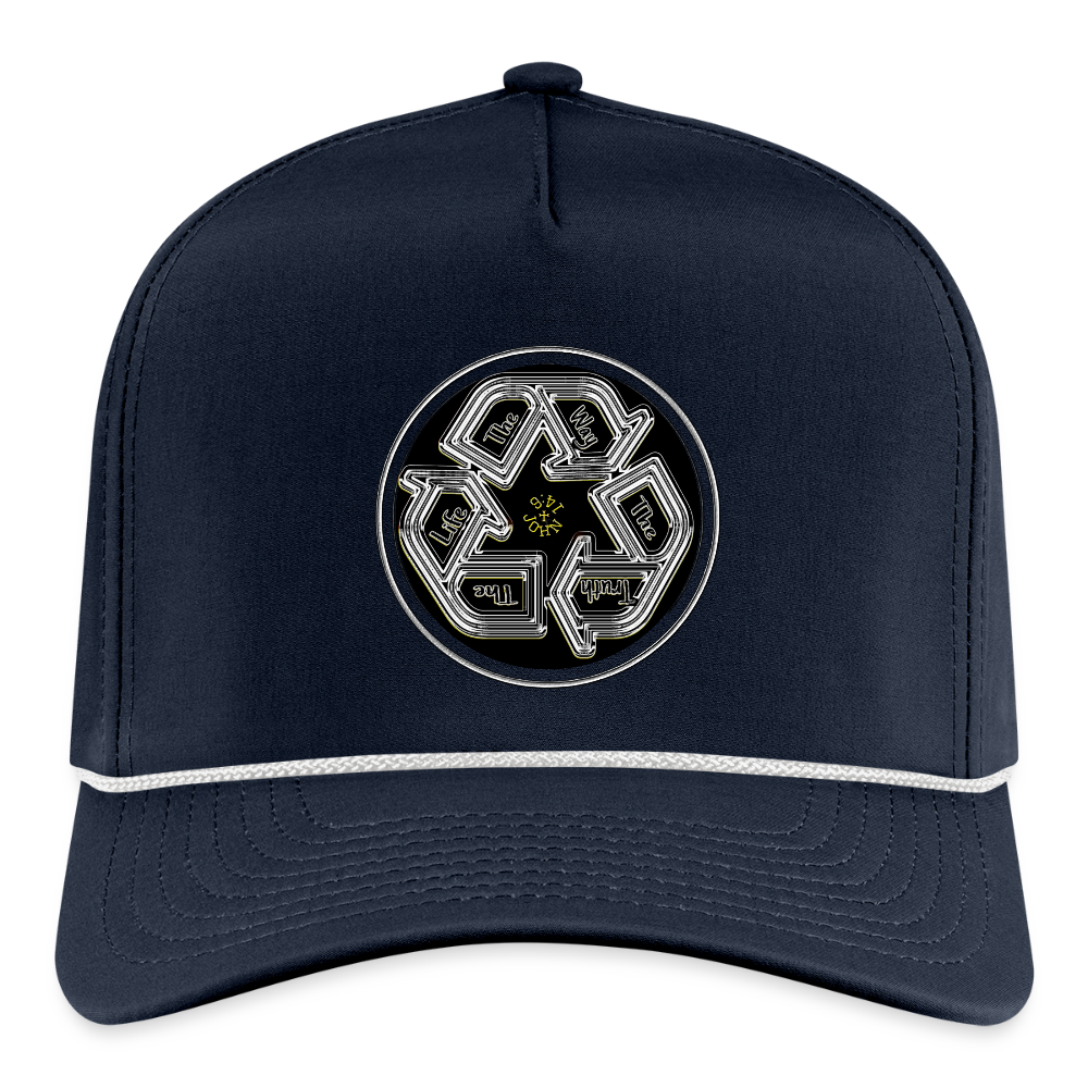 Truth Illustrated 03-02 Designer Imperial Headwear Rope Cap (4 colors) - navy/white