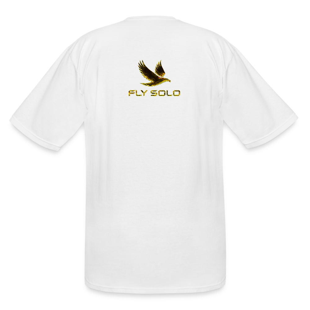 Outspoken Designs 03-01 "Fly Solo" Designer Gildan Men's Big & Tall T-shir (6 colors) - white