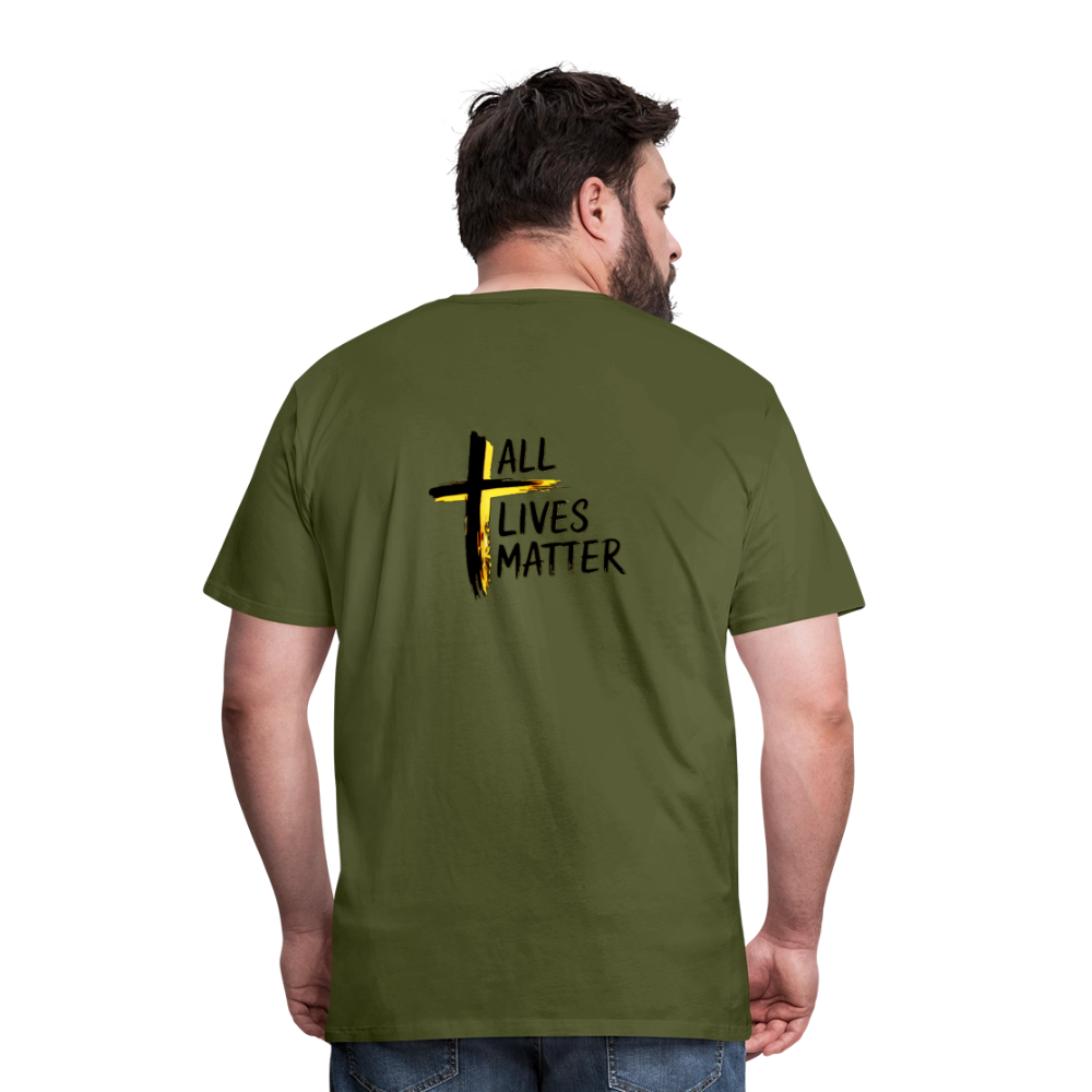 Outspoken Designs 04-01 "All Lives Matter" Men's Designer Premium Cotton T-shirt (10 colors) - olive green
