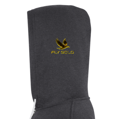 Outspoken Designs 03-01 "Fly Solo" Designer Bella + Canvas Unisex Full Zip Hoodie - charcoal grey