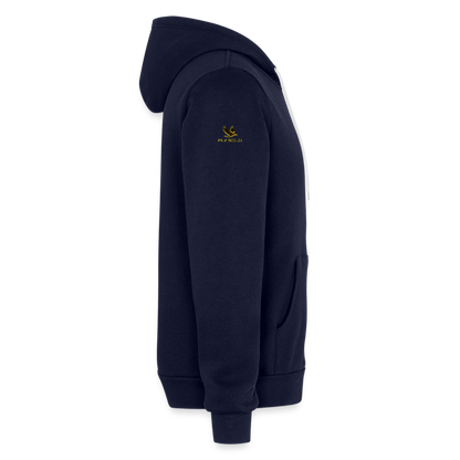 Outspoken Designs 03-01 "Fly Solo" Designer Bella + Canvas Unisex Full Zip Hoodie - navy