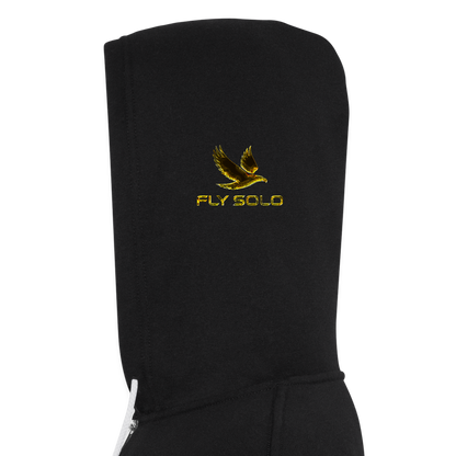 Outspoken Designs 03-01 "Fly Solo" Designer Bella + Canvas Unisex Full Zip Hoodie - black