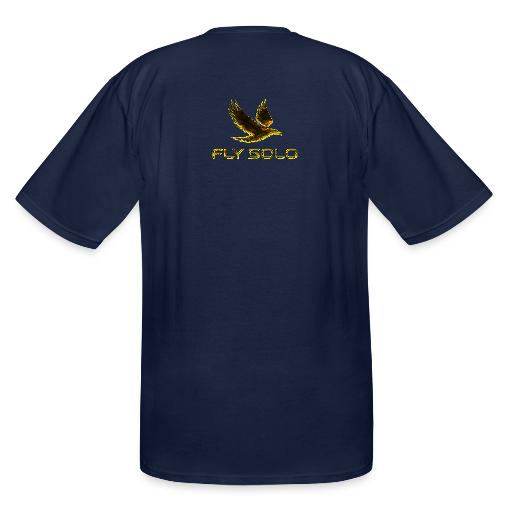 Outspoken Designs 03-01 "Fly Solo" Designer Gildan Men's Big & Tall T-shir (6 colors) - navy