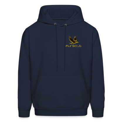 Outspoken Designs 03-01 "Fly Solo" Designer Hanes Men's Pullover Hoodie - navy