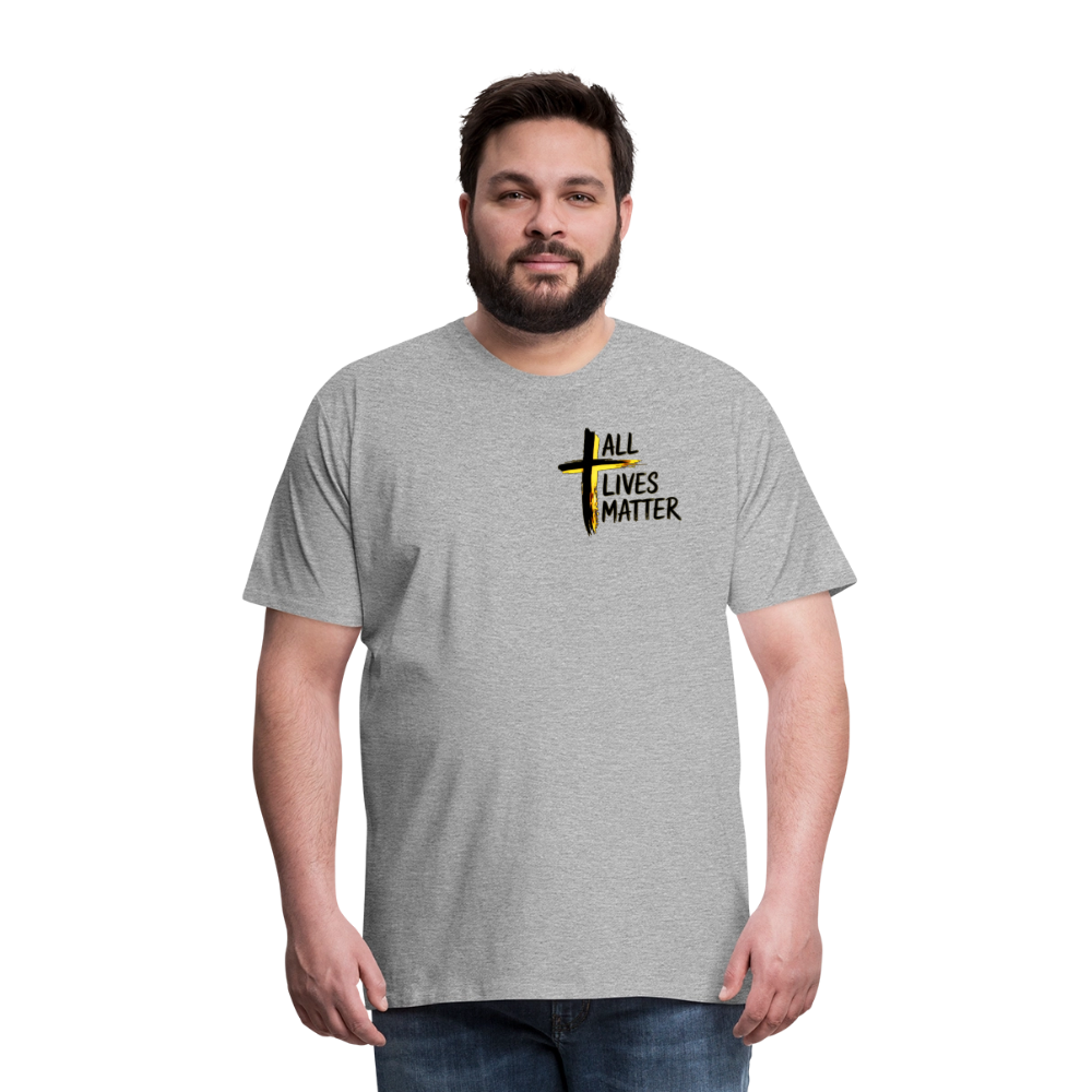 Outspoken Designs 04-01 "All Lives Matter" Men's Designer Premium Cotton T-shirt (10 colors) - heather gray