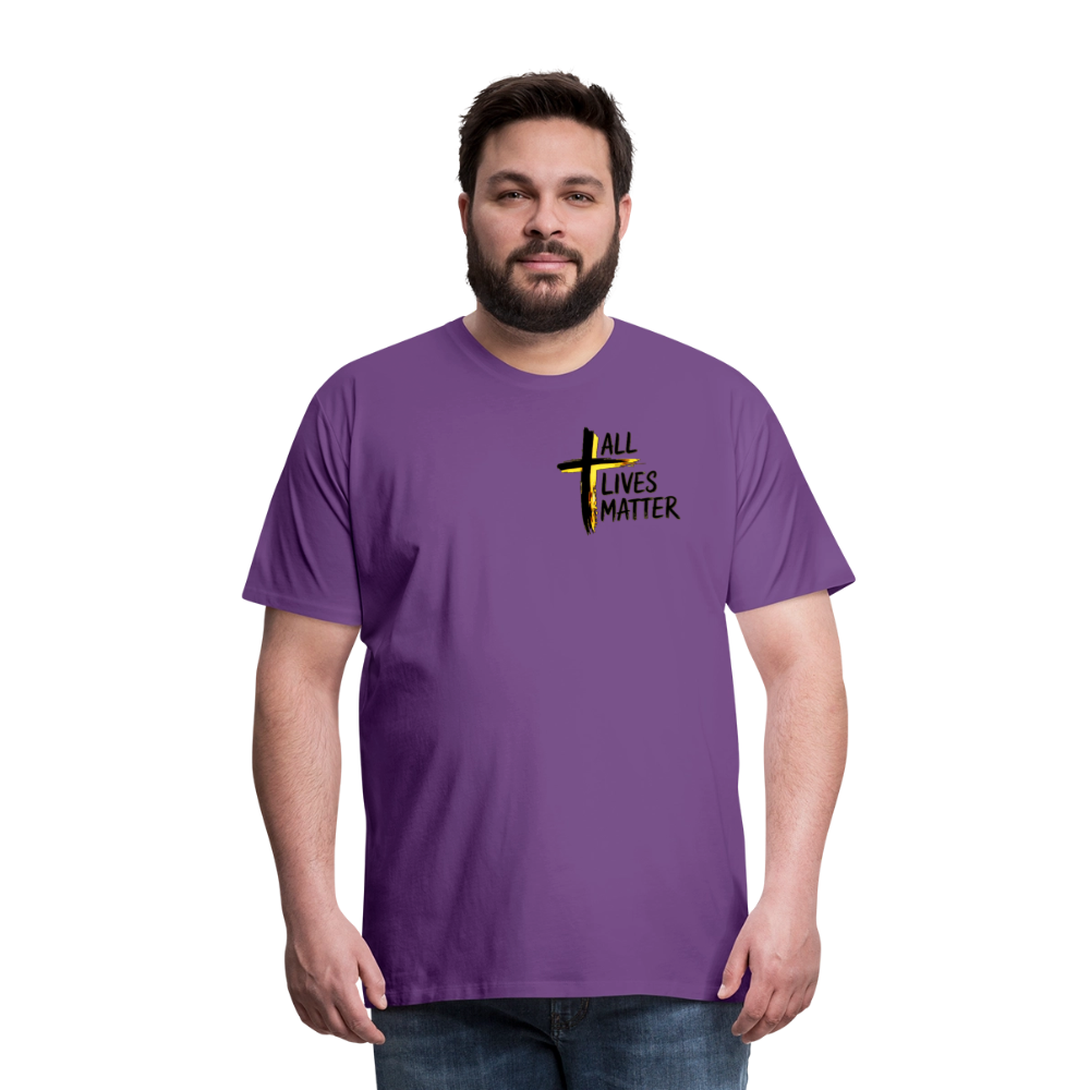 Outspoken Designs 04-01 "All Lives Matter" Men's Designer Premium Cotton T-shirt (10 colors) - purple
