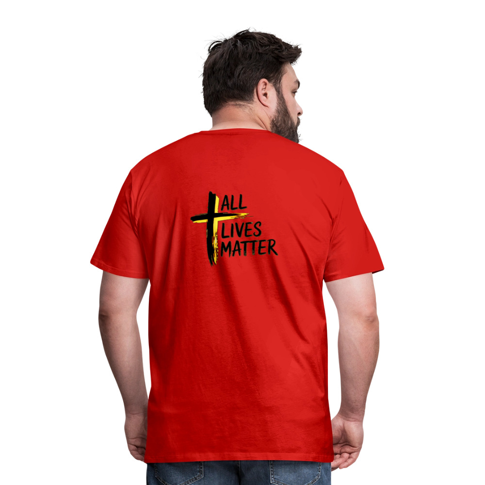 Outspoken Designs 04-01 "All Lives Matter" Men's Designer Premium Cotton T-shirt (10 colors) - red
