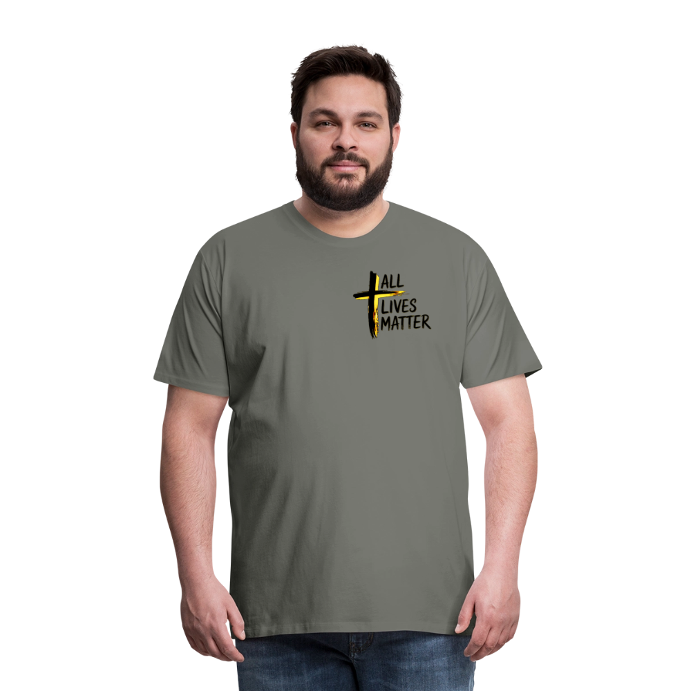 Outspoken Designs 04-01 "All Lives Matter" Men's Designer Premium Cotton T-shirt (10 colors) - asphalt gray