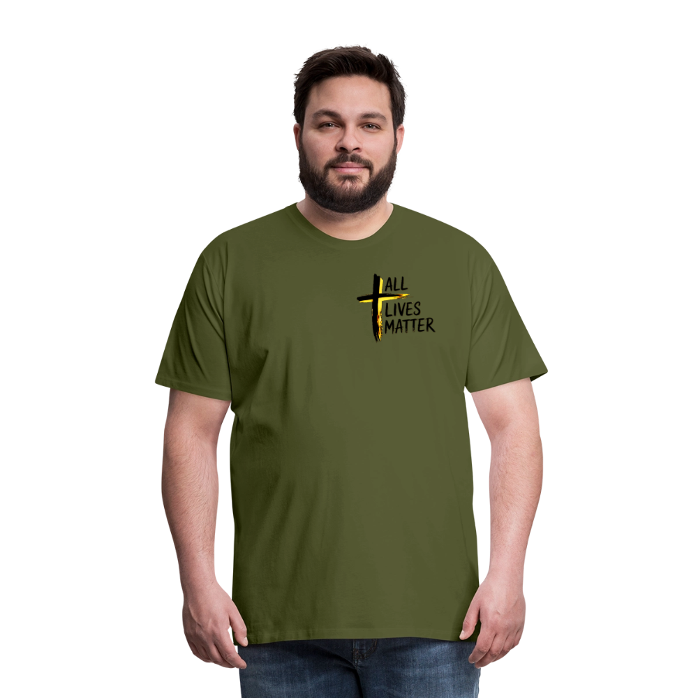 Outspoken Designs 04-01 "All Lives Matter" Men's Designer Premium Cotton T-shirt (10 colors) - olive green