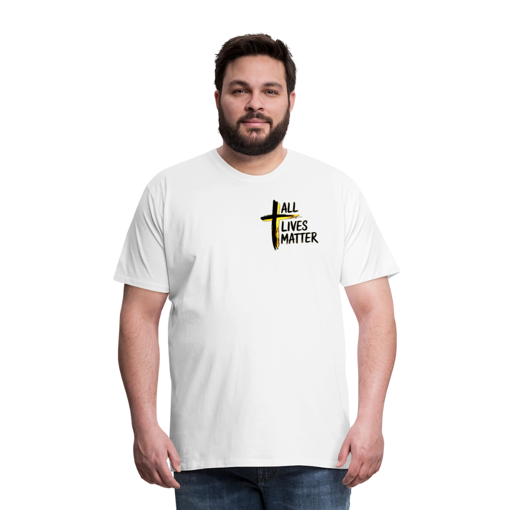 Outspoken Designs 04-01 "All Lives Matter" Men's Designer Premium Cotton T-shirt (10 colors) - white