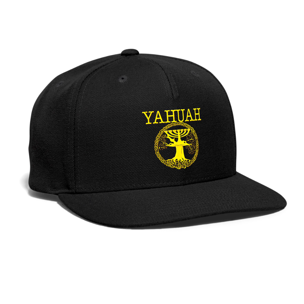 Yahuah-Tree of Life 02-01 Designer Sport-Tek Yupoong Snapback Baseball Cap - black