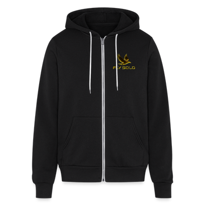 Outspoken Designs 03-01 "Fly Solo" Designer Bella + Canvas Unisex Full Zip Hoodie - black
