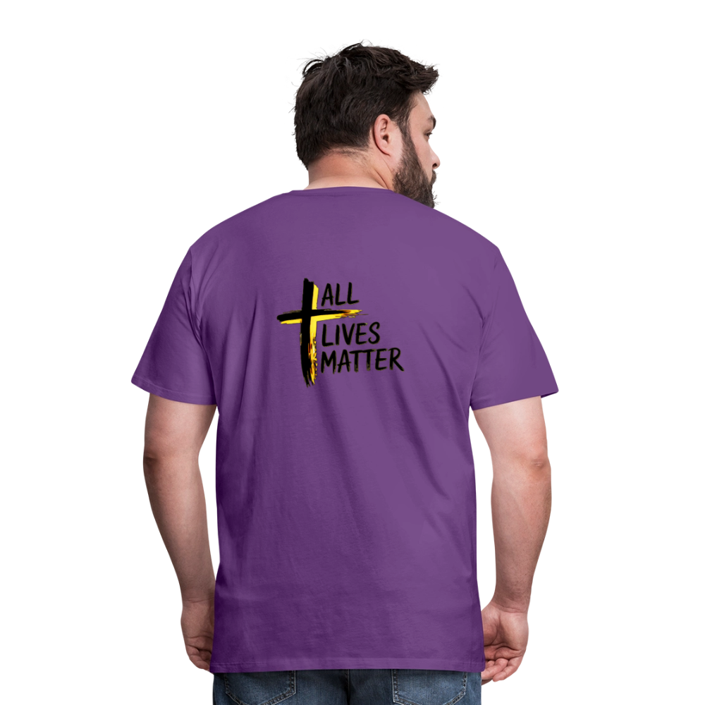 Outspoken Designs 04-01 "All Lives Matter" Men's Designer Premium Cotton T-shirt (10 colors) - purple