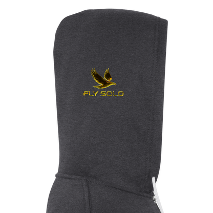 Outspoken Designs 03-01 "Fly Solo" Designer Bella + Canvas Unisex Full Zip Hoodie - charcoal grey