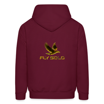 Outspoken Designs 03-01 "Fly Solo" Designer Hanes Men's Pullover Hoodie - burgundy
