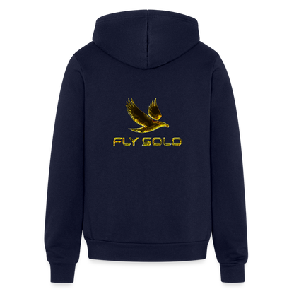 Outspoken Designs 03-01 "Fly Solo" Designer Bella + Canvas Unisex Full Zip Hoodie - navy