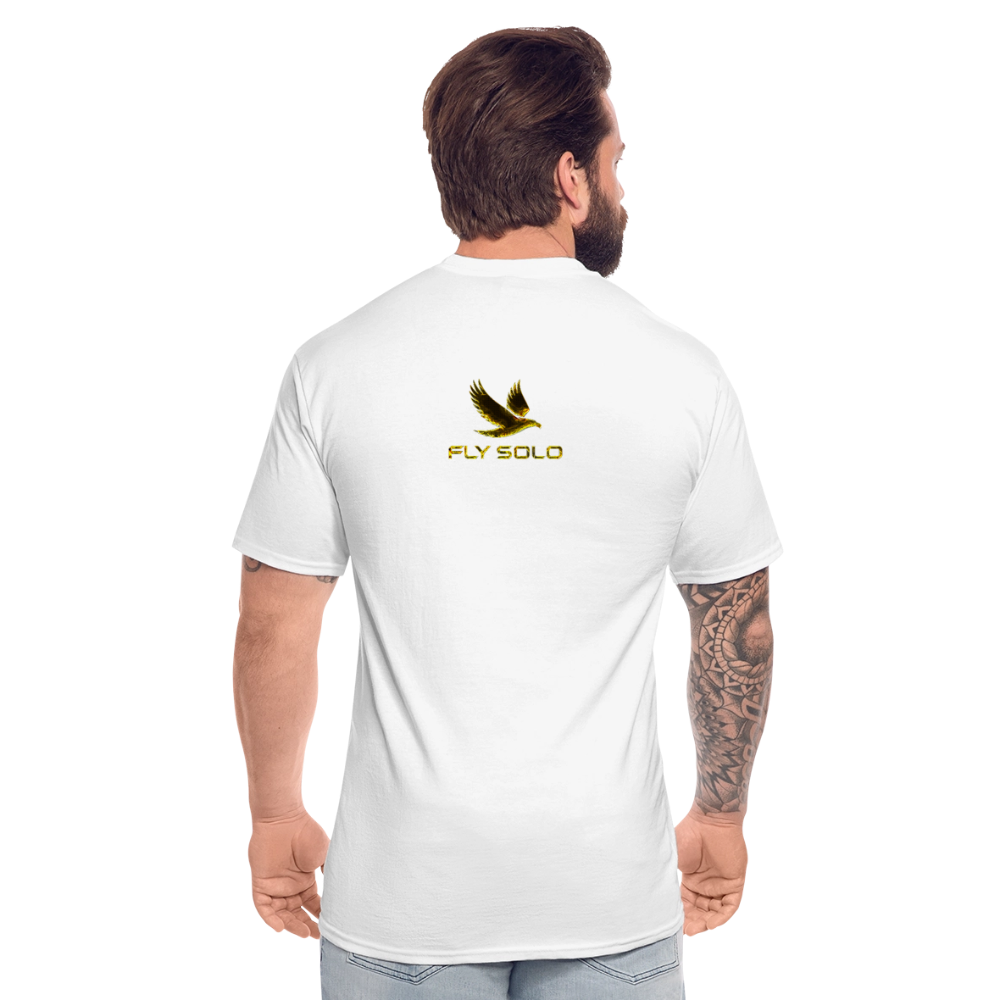 Outspoken Designs 03-01 "Fly Solo" Designer Gildan Men's Big & Tall T-shir (6 colors) - white