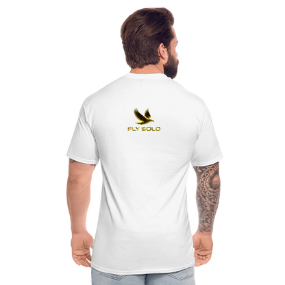 Outspoken Designs 03-01 "Fly Solo" Designer Gildan Men's Big & Tall T-shir (6 colors) - white