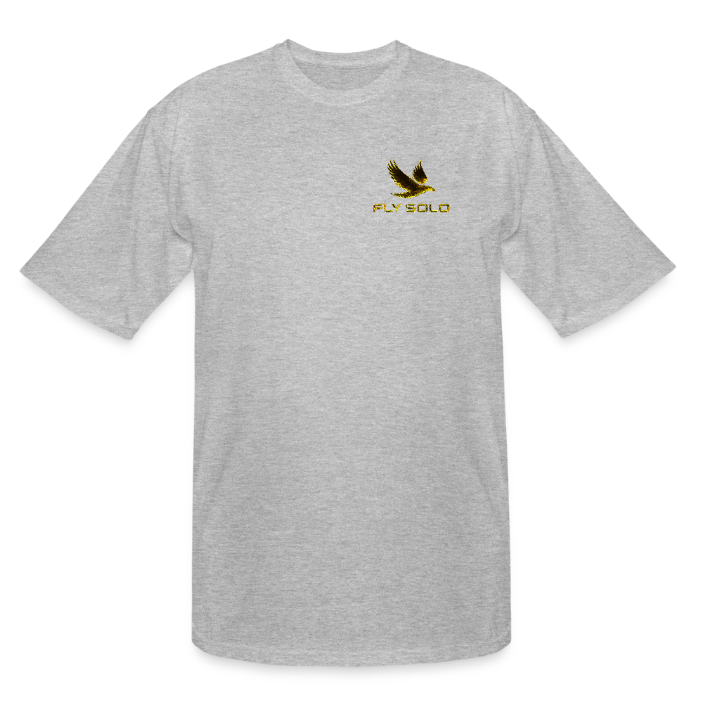 Outspoken Designs 03-01 "Fly Solo" Designer Gildan Men's Big & Tall T-shir (6 colors) - heather gray