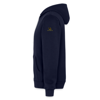 Outspoken Designs 03-01 "Fly Solo" Designer Bella + Canvas Unisex Full Zip Hoodie - navy