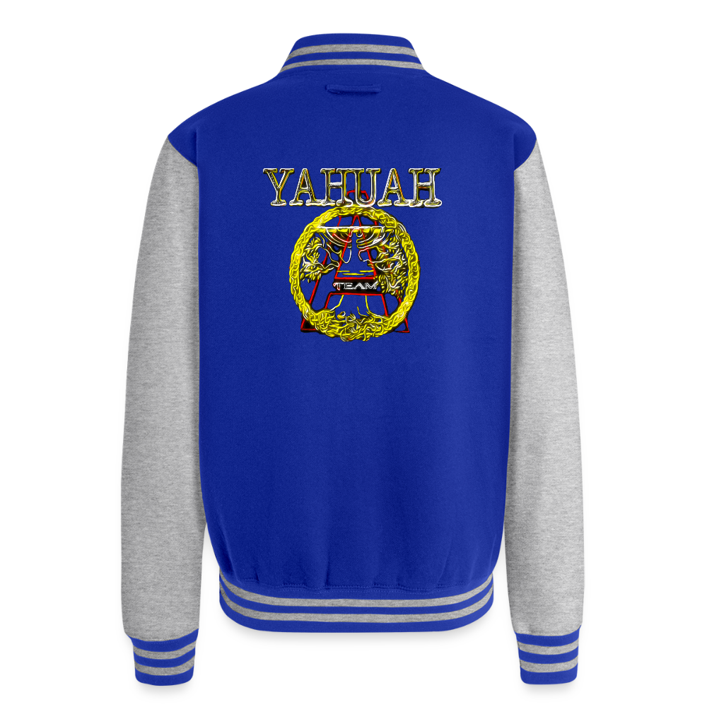 A-Team 01-01 Designer AWDis Just Hoods Heavyweight Letterman Jacket (5 colors) - royal/heather grey