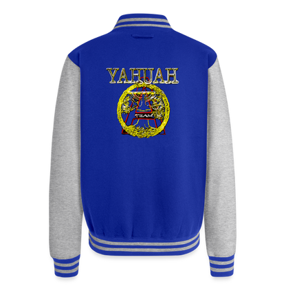 A-Team 01-01 Designer AWDis Just Hoods Heavyweight Letterman Jacket (5 colors) - royal/heather grey