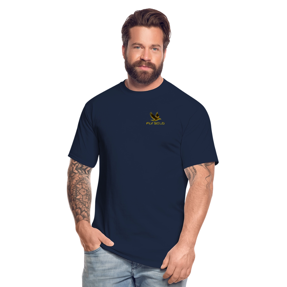 Outspoken Designs 03-01 "Fly Solo" Designer Gildan Men's Big & Tall T-shir (6 colors) - navy