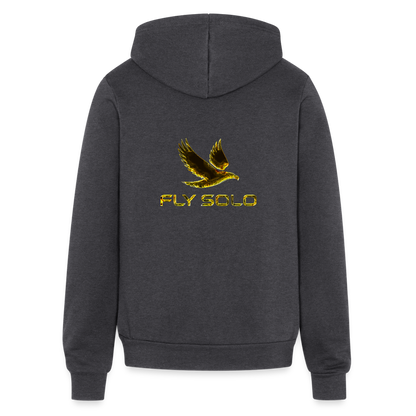 Outspoken Designs 03-01 "Fly Solo" Designer Bella + Canvas Unisex Full Zip Hoodie - charcoal grey
