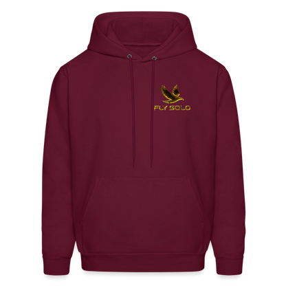 Outspoken Designs 03-01 "Fly Solo" Designer Hanes Men's Pullover Hoodie - burgundy