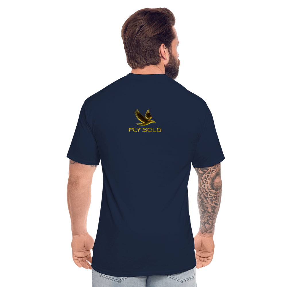 Outspoken Designs 03-01 "Fly Solo" Designer Gildan Men's Big & Tall T-shir (6 colors) - navy