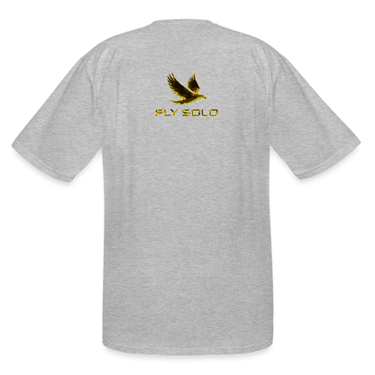 Outspoken Designs 03-01 "Fly Solo" Designer Gildan Men's Big & Tall T-shir (6 colors) - heather gray