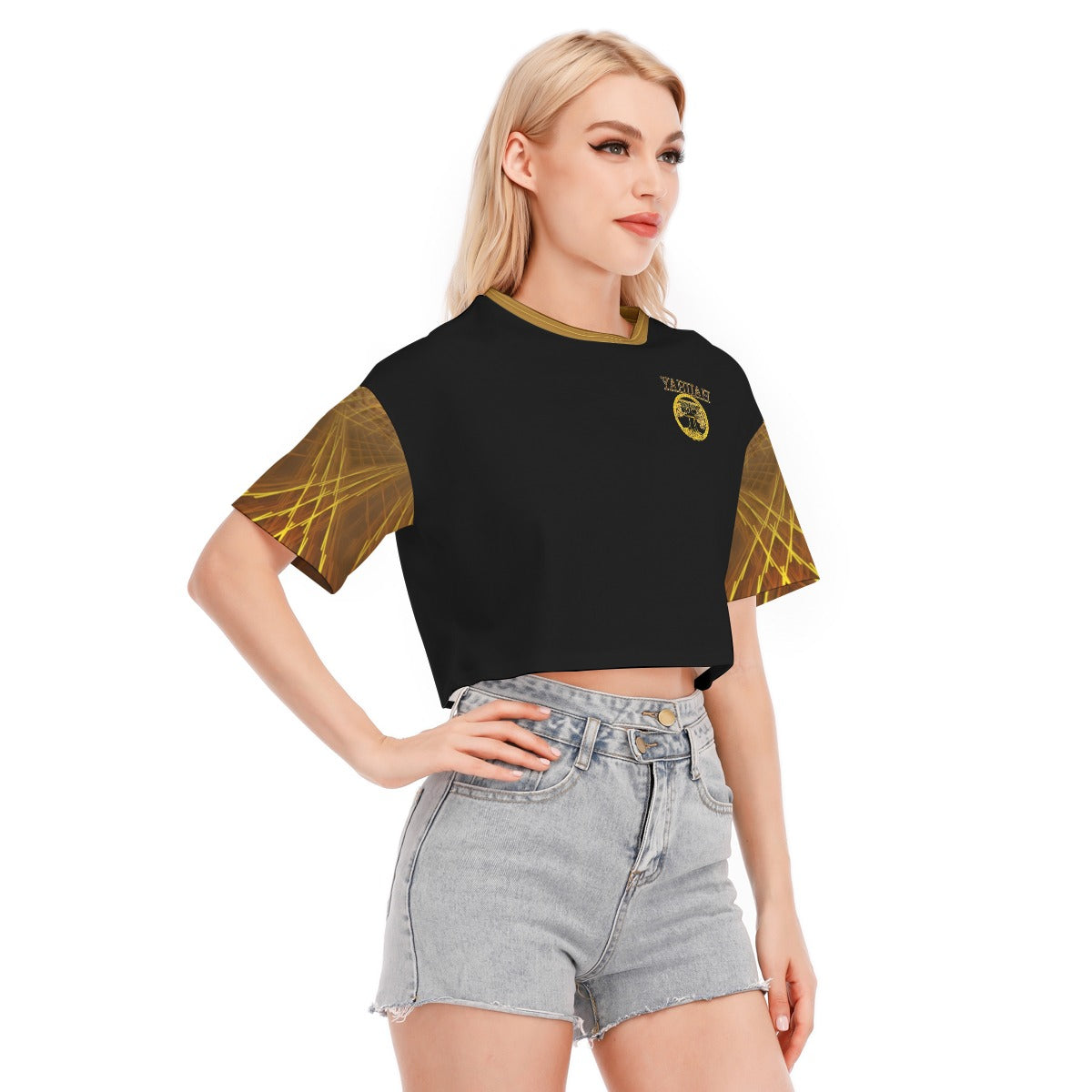 Yahuah: Tree of Life (02-02) - The Firmament Radiance | Drop Shoulder Cotton Crop Top