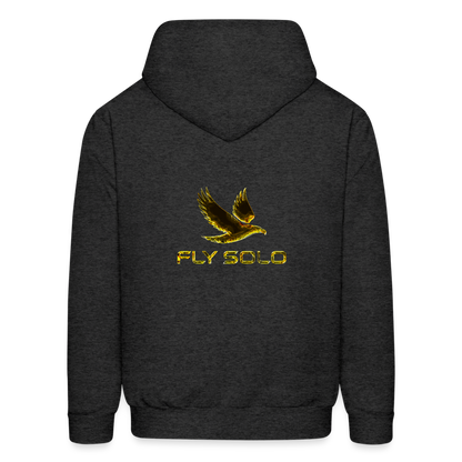 Outspoken Designs 03-01 "Fly Solo" Designer Hanes Men's Pullover Hoodie - charcoal grey