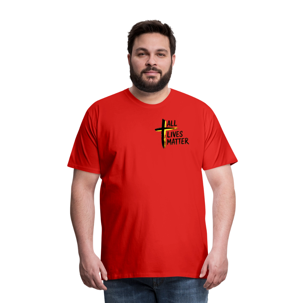 Outspoken Designs 04-01 "All Lives Matter" Men's Designer Premium Cotton T-shirt (10 colors) - red