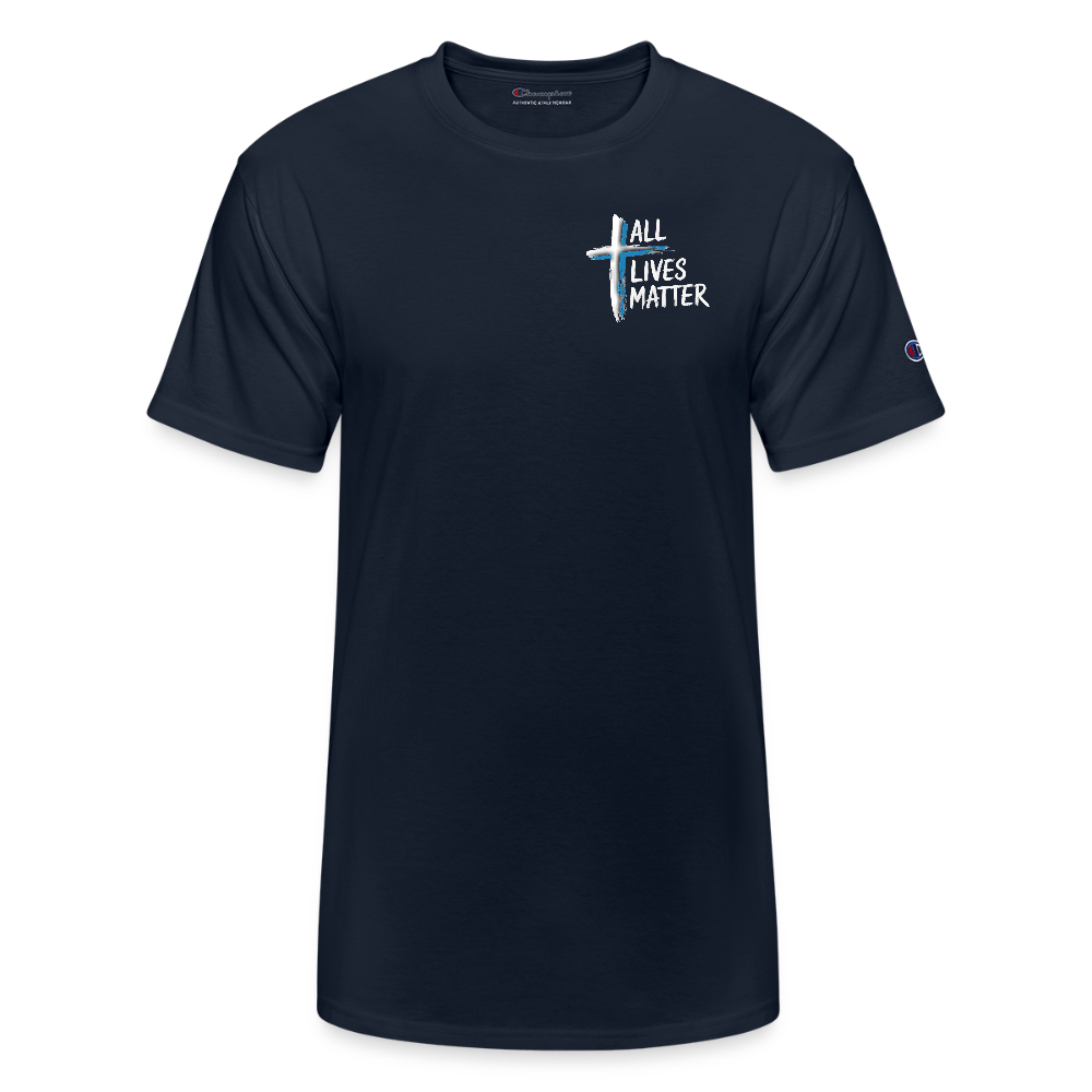 Outspoken Designs 04-02 "All Lives Matter" Designer Champion Unisex T-Shirt - navy